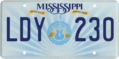MS license plate LDY230