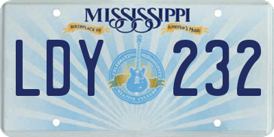 MS license plate LDY232