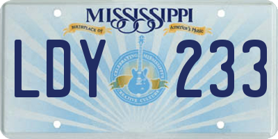 MS license plate LDY233
