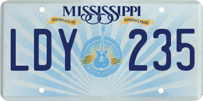 MS license plate LDY235