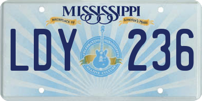 MS license plate LDY236