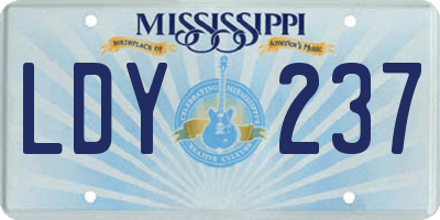 MS license plate LDY237