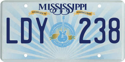 MS license plate LDY238