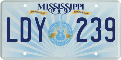 MS license plate LDY239