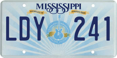 MS license plate LDY241