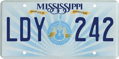 MS license plate LDY242