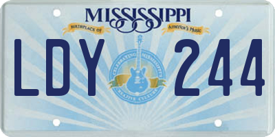 MS license plate LDY244