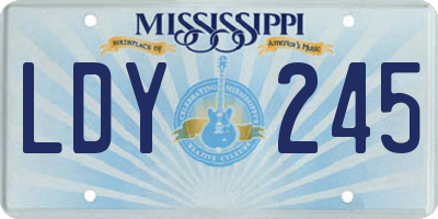 MS license plate LDY245