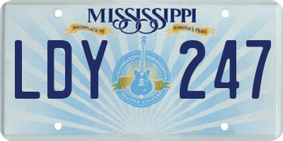 MS license plate LDY247