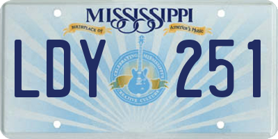 MS license plate LDY251