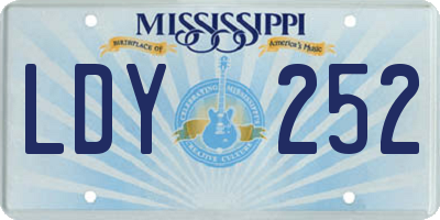 MS license plate LDY252
