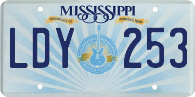 MS license plate LDY253
