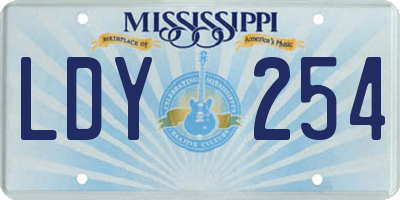 MS license plate LDY254