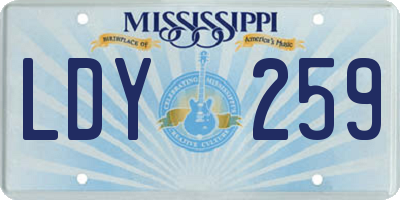 MS license plate LDY259