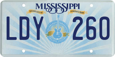 MS license plate LDY260