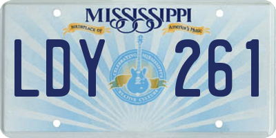 MS license plate LDY261
