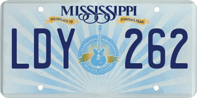 MS license plate LDY262