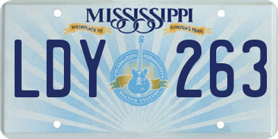 MS license plate LDY263