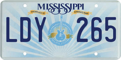 MS license plate LDY265