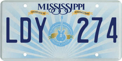 MS license plate LDY274