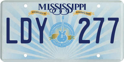 MS license plate LDY277