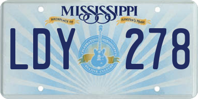 MS license plate LDY278