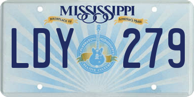 MS license plate LDY279