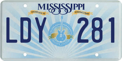 MS license plate LDY281