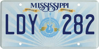 MS license plate LDY282