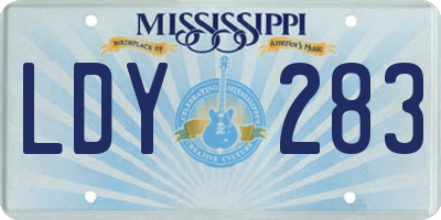 MS license plate LDY283