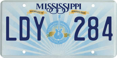 MS license plate LDY284