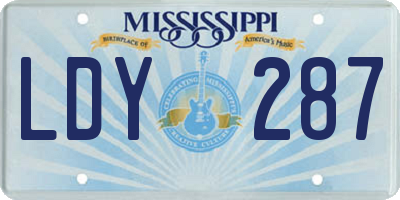 MS license plate LDY287