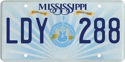 MS license plate LDY288