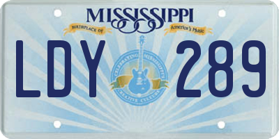 MS license plate LDY289