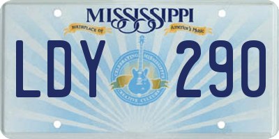MS license plate LDY290