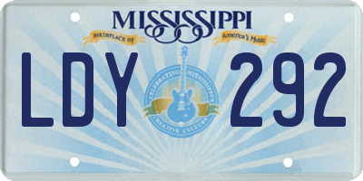 MS license plate LDY292