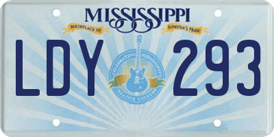 MS license plate LDY293