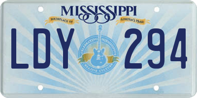 MS license plate LDY294