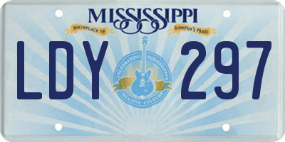 MS license plate LDY297