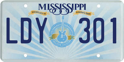 MS license plate LDY301