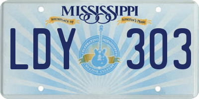 MS license plate LDY303