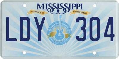 MS license plate LDY304