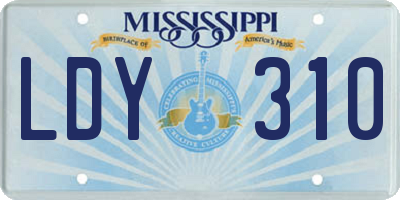 MS license plate LDY310