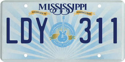 MS license plate LDY311