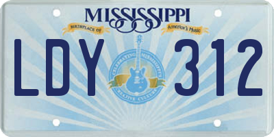 MS license plate LDY312