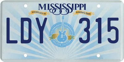 MS license plate LDY315