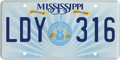 MS license plate LDY316