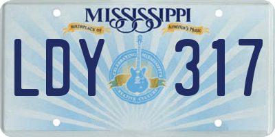 MS license plate LDY317