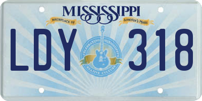MS license plate LDY318
