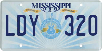 MS license plate LDY320